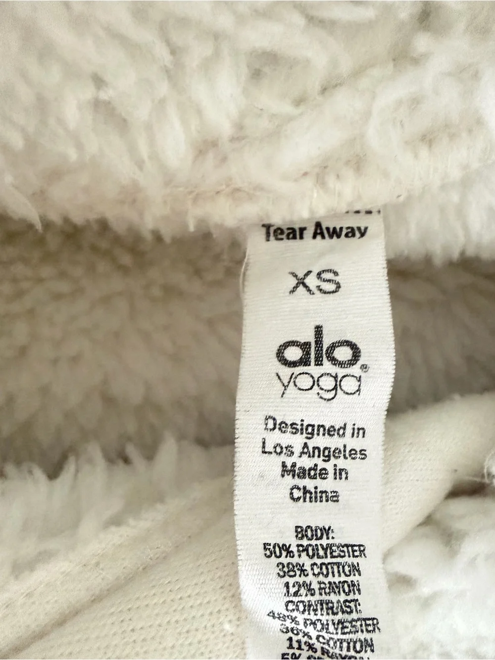 ALO Yoga Cream Sherpa-Lined Hoodie Sweatshirt